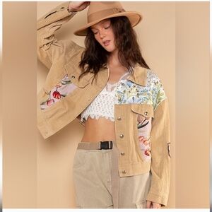 POL corduroy cropped patchwork jacket 🌷